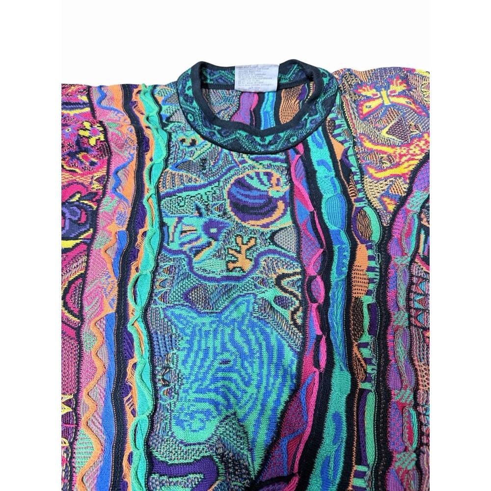 Rare Vintage COOGI Australia Zoo Animals Jungle 3D Knit Mercerized Cotton L - Picture 11 of 16